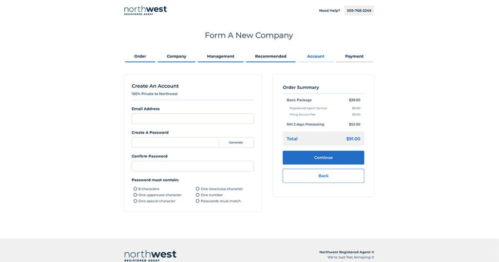 Northwest Kullanıcı Hesabı Oluşturma