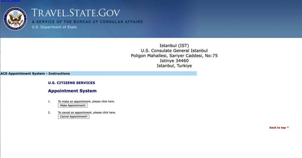 ABD Konsolosluğu Noterlik Başvurusu Randevu Alma | Randevu Tipi