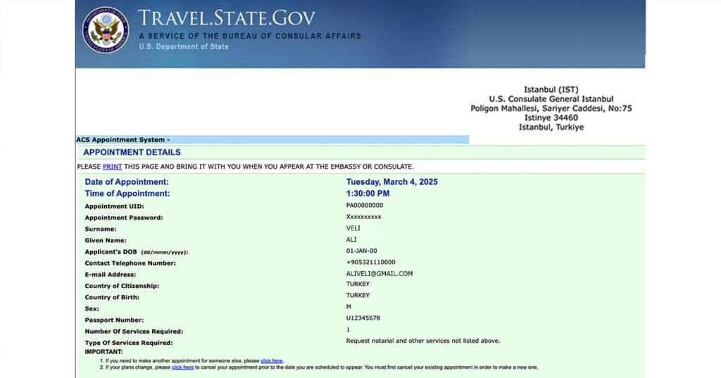 ABD Konsolosluğu Noterlik Başvurusu Randevu Alma | Randevu Bilgileri