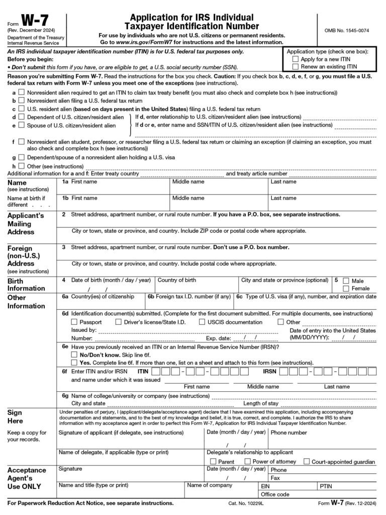 W-7 Formu Nedir ve Nasıl Doldurulur? W-7 Formu Nasıl Doldurulur?