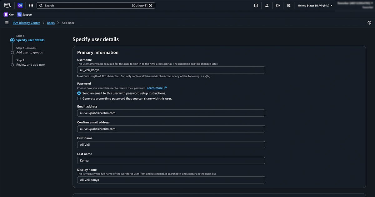 Anthropic Claude Bedava Kullanın Amazon AWS IAM Identity Center Create User