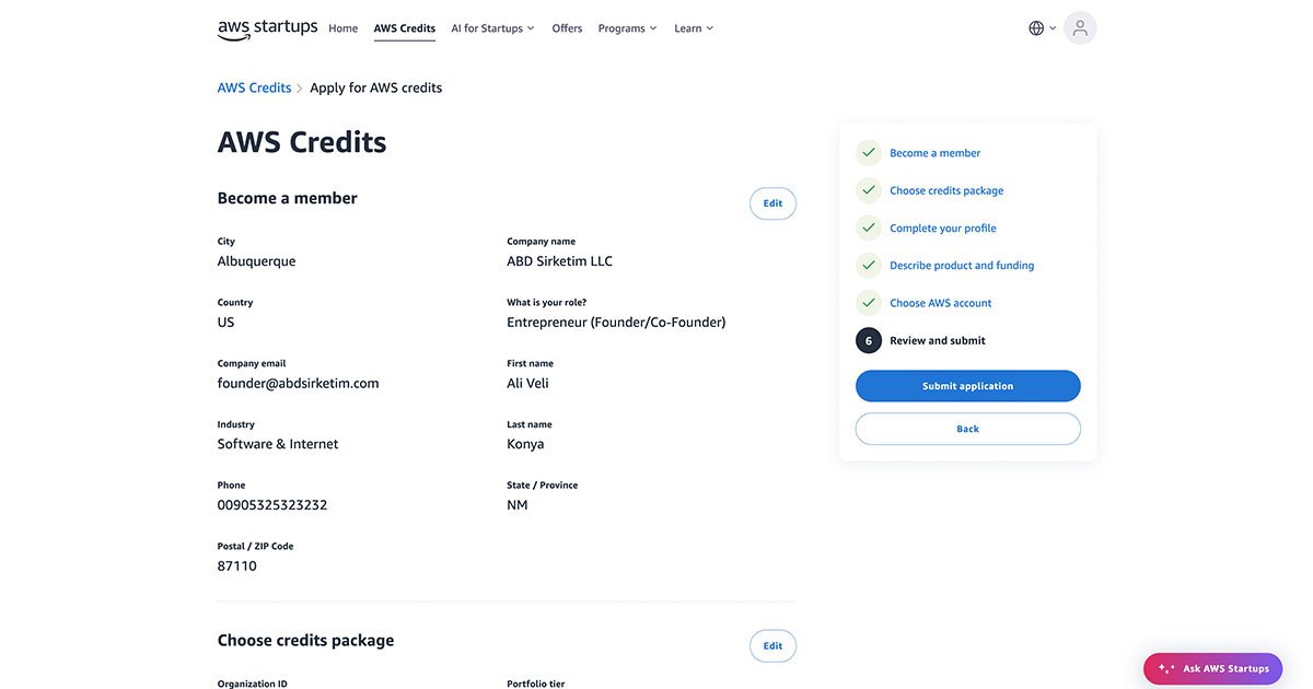Anthropic Claude Bedava Kullanın Amazon AWS Activate Startup Başvurusu